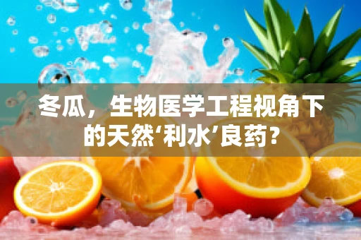 冬瓜，生物医学工程视角下的天然‘利水’良药？