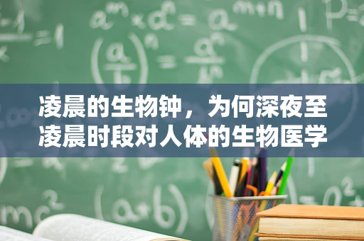 凌晨的生物钟，为何深夜至凌晨时段对人体的生物医学影响尤为显著？